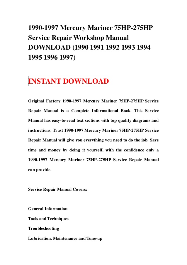 Mariner Service Manual Download